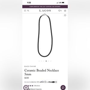 Lagos Black Ceramic Neclace